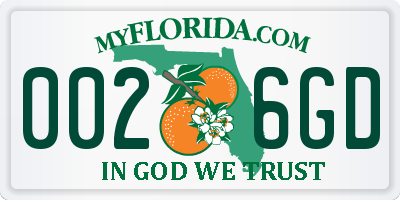 FL license plate 0026GD