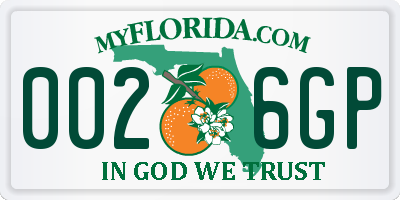 FL license plate 0026GP
