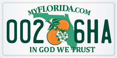 FL license plate 0026HA