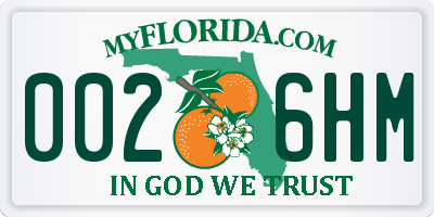 FL license plate 0026HM