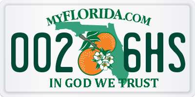 FL license plate 0026HS