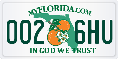 FL license plate 0026HU