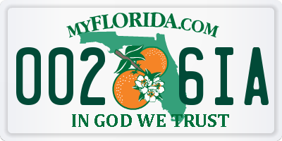FL license plate 0026IA