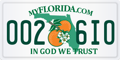 FL license plate 0026IO