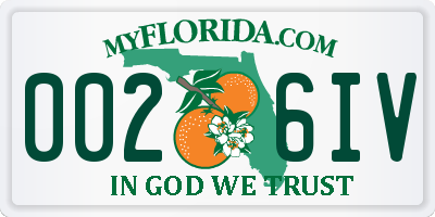 FL license plate 0026IV