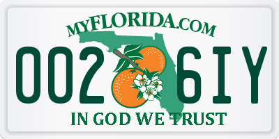 FL license plate 0026IY