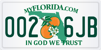 FL license plate 0026JB