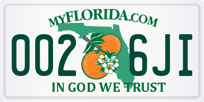 FL license plate 0026JI