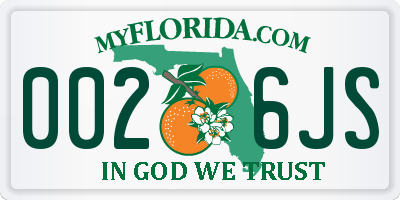 FL license plate 0026JS
