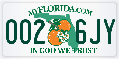 FL license plate 0026JY