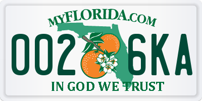 FL license plate 0026KA