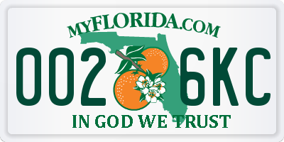 FL license plate 0026KC