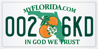 FL license plate 0026KD