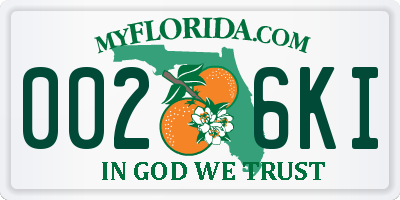 FL license plate 0026KI