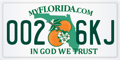 FL license plate 0026KJ