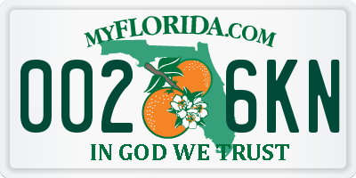 FL license plate 0026KN