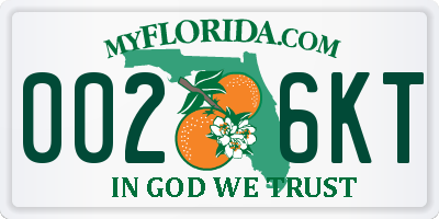 FL license plate 0026KT