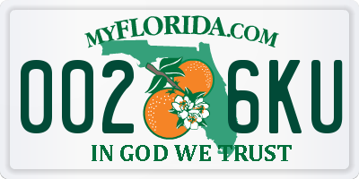 FL license plate 0026KU