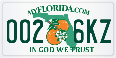 FL license plate 0026KZ