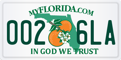 FL license plate 0026LA