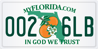 FL license plate 0026LB