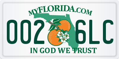 FL license plate 0026LC