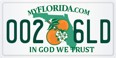 FL license plate 0026LD