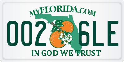 FL license plate 0026LE