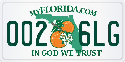 FL license plate 0026LG