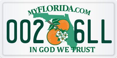 FL license plate 0026LL