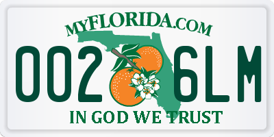 FL license plate 0026LM