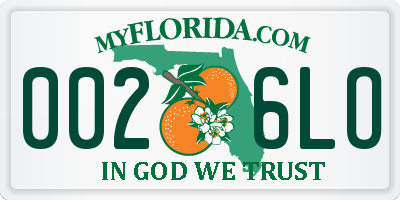 FL license plate 0026LO