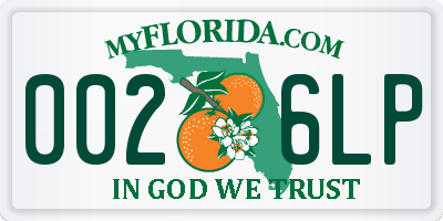 FL license plate 0026LP