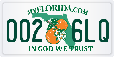 FL license plate 0026LQ