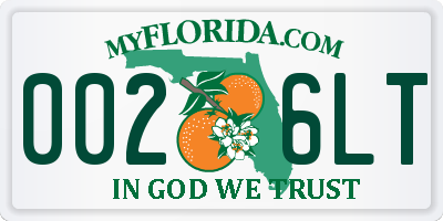 FL license plate 0026LT