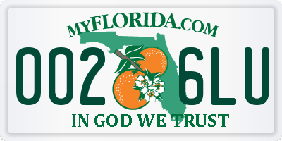FL license plate 0026LU