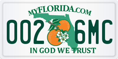 FL license plate 0026MC