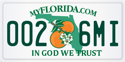 FL license plate 0026MI