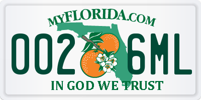 FL license plate 0026ML