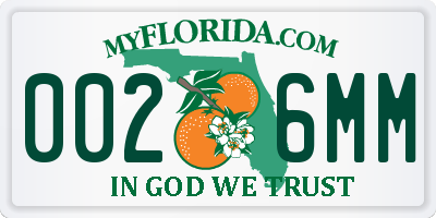 FL license plate 0026MM