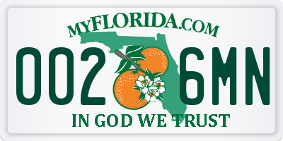 FL license plate 0026MN