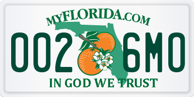 FL license plate 0026MO