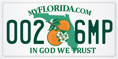 FL license plate 0026MP