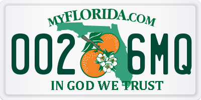 FL license plate 0026MQ