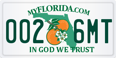FL license plate 0026MT