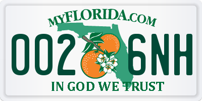 FL license plate 0026NH