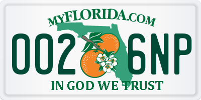 FL license plate 0026NP