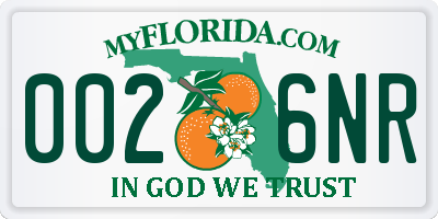 FL license plate 0026NR