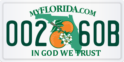 FL license plate 0026OB