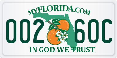 FL license plate 0026OC